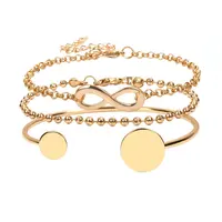 

Fashion Party Multilayer Adjustable Open 8 Shape Bracelet Set Women