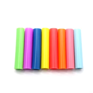 Image of 8 Pack Multicolored Food Grade Silicone Straw Tips for 1/4" Wide (6 mm) Stainless Steel Straws