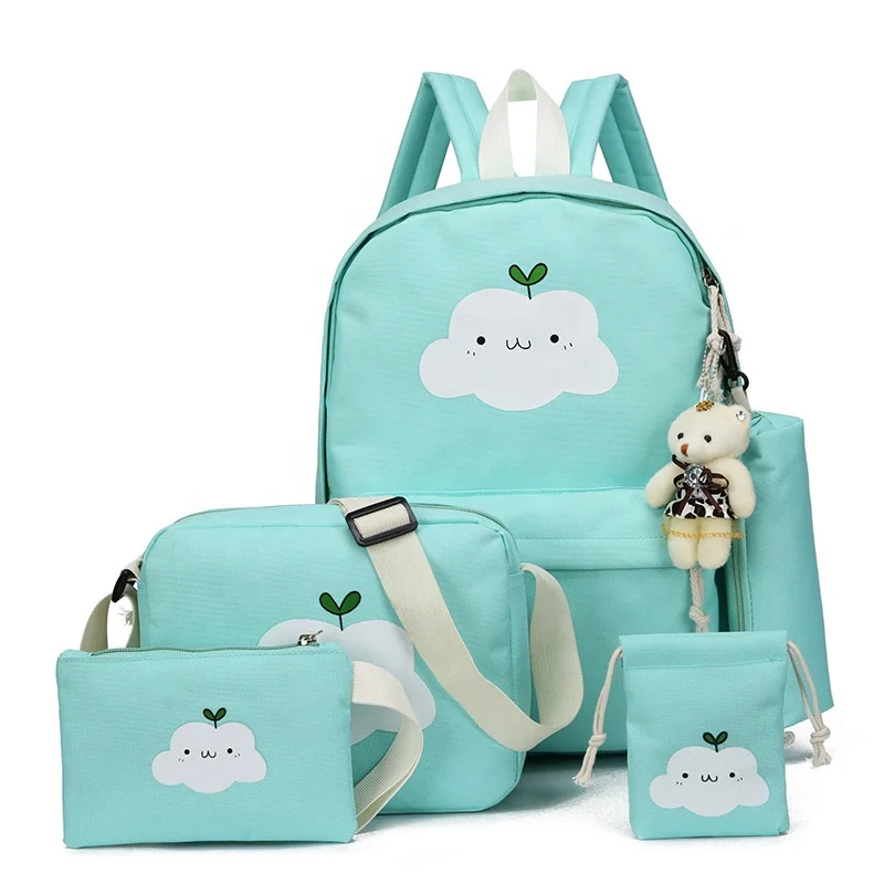 

2021 Girls School Bags Kids Bookbags Set Kids Laptop Backpack with Lunch Box and Pen bag with Purse, Customized color