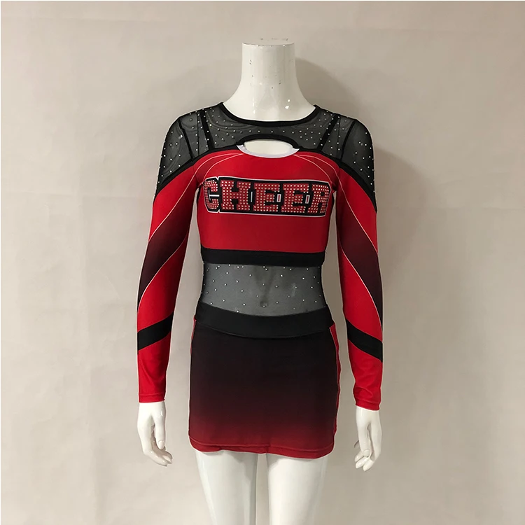

Long Sleeve Customized Design School Girl Costume Cheerleader Uniforms Sublimated