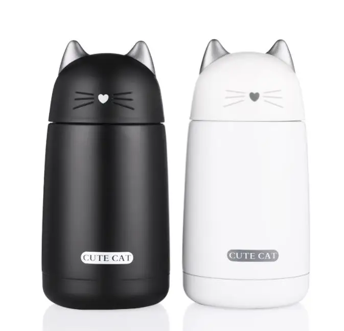 

Cute Cat Thermos Cup Kids Thermo Mug Drinkware Child Water Bottle Stainless Steel Vacuum Flask Portable Leak-proof Tumbler, Color