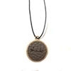 Fashion Alloy Leather Round Cat Pendant