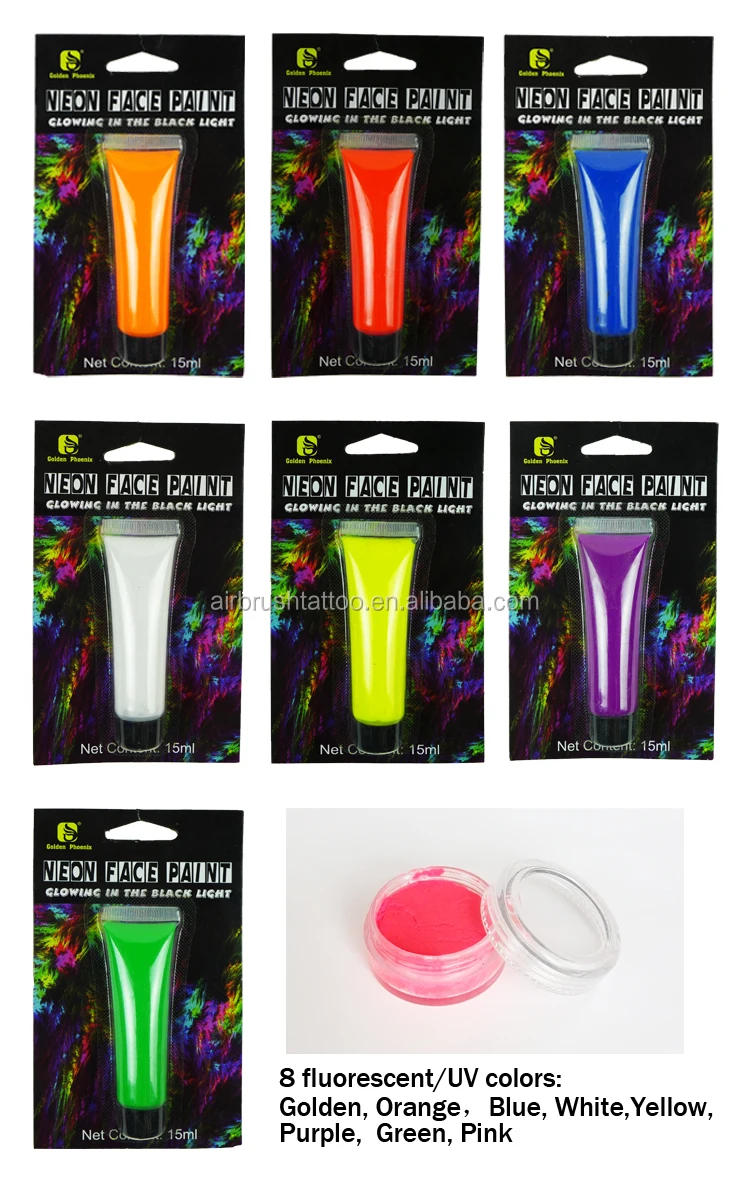 Nontoxic Party Neon/fluorescent/uv Glowing Face Paint Buy Neon Face