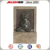 9.1" praying frog cascading small indoor outdoor water wall fountain