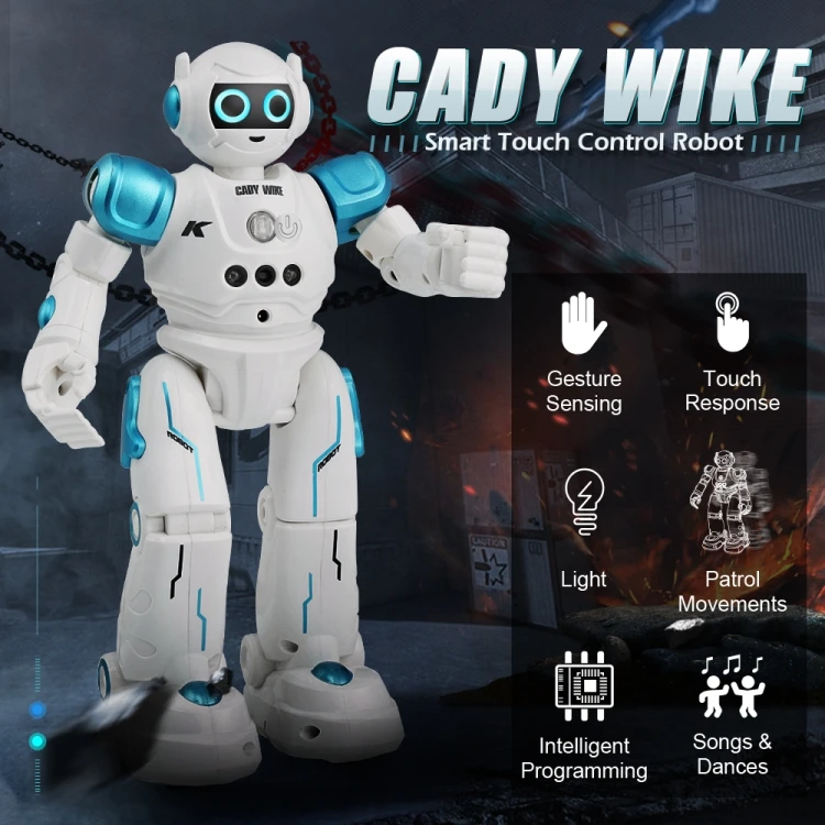 JJR/C R11 CADY WIKE Waling Sliding Robot Smart Touch Control Robot with LED Light,