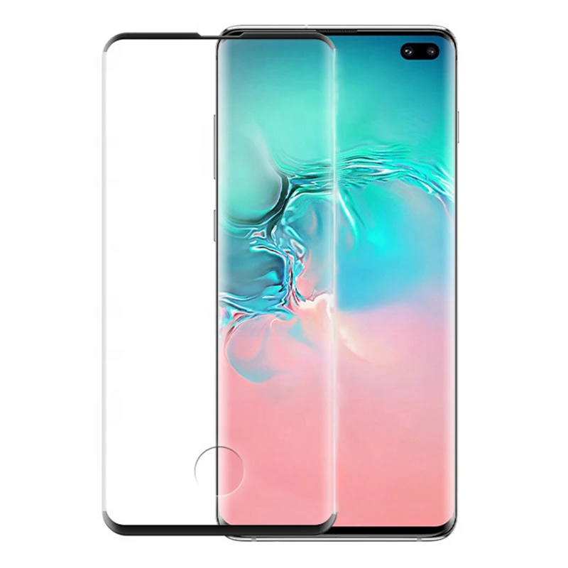 

9H 5D Curved For Samsung s10Plus Tempered Glass Sheet For Samsung Galaxy s10 plus Screen Protector Film Fingerprint unlocking, Black frame