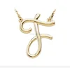 New Script Initial Necklace in 14 Karat Yellow Gold Letter F Pendant Necklace