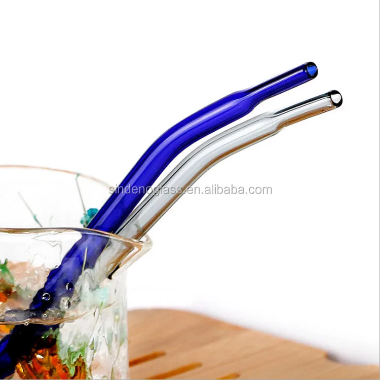 Flat Mouth Colored glass straw