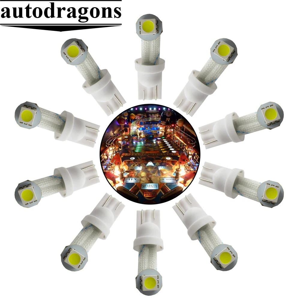 NEW STYLE LED Pinball #555 T10 6.3V super bright White/CoolW/WarmW/Red/Yellow/Amber/Orange/Blue/Green/Pink/Purple led