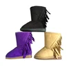 Comfortable warm children fashion tassel micro suede snow boots for girls