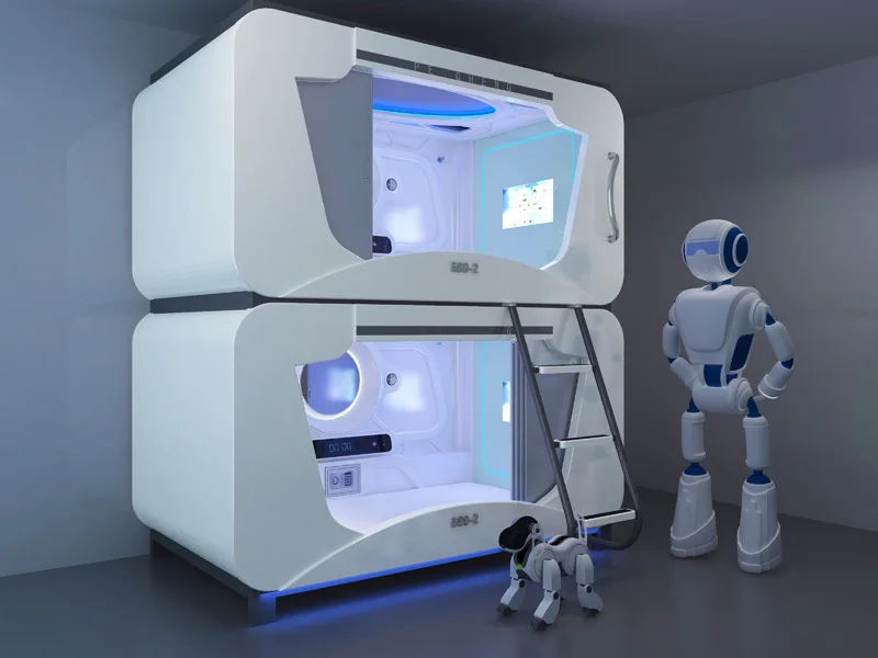 Newest Modern Hotel Capsule Bed With Metal Structure Horizontal