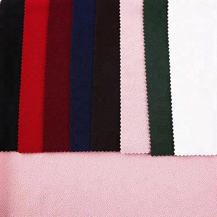 
New fashion buy stretch pink jacquard polyester peach skin fabric 