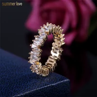 

New Fashion Luxury Charming Gold Silver Plated Cubic Zirconia Wedding Finger Rings Women Party Jewelry Free Shipping