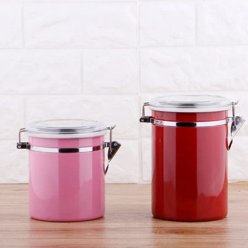 Wholesale Heatresistant Stainless Steel Storage Jar With Plastic Cover