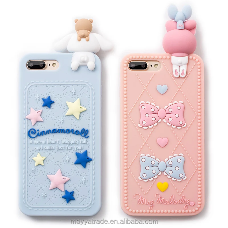 Cute 3D Cartoon Lovely Animal Design Soft Silicone Back Case Cover for iPhone 7 6