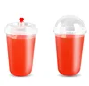 Clear Cold Drink With Lids 16oz 500ml Milk Tea Fat U-shaped Plastic Pet Cup Disposable