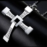 

Big The Fast and Furious Cross Men Pendant Necklace Stainless Steel Wholesale Statement Necklace