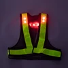 LED flashing warming light safety vest with yellow reflective strip