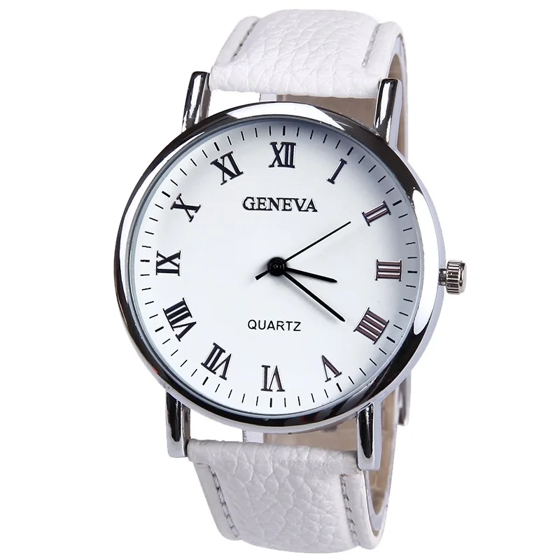 

New Elegant Fashion Watch Women Small Roman Numbers Quartz Men Business wristwatch White Face Student watch Style