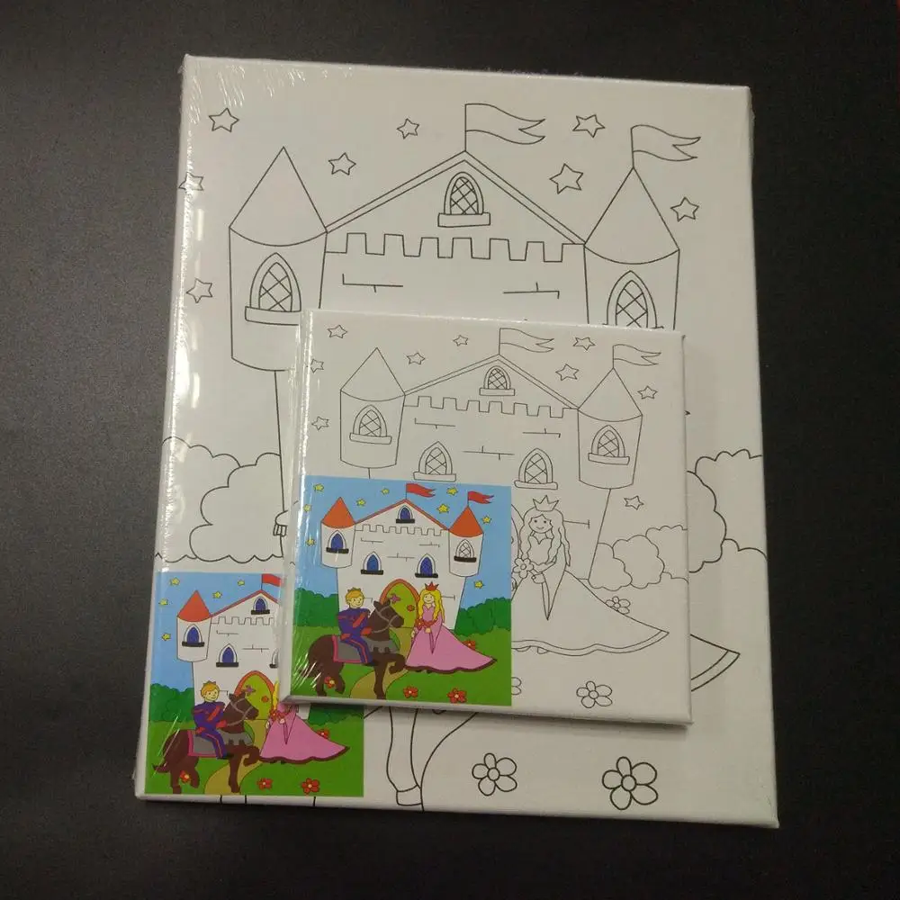 
DIY canvas painting by numbers pre printed canvas for kids 