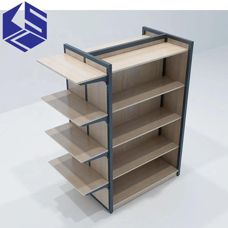 Stationery Store Furniture Mdf Wooden Board Display Rack Vintage Metal