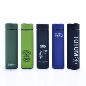 Image of Powder Coated Sweatproof Wide Mouth Double Walled Vacuum Insulated Stainless Steel Water Bottle Cold and Hot