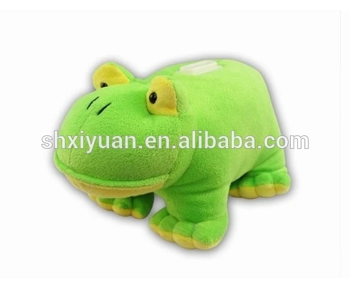 Oem Kustom Desain Frog Plush Coin Bank Celengan Hewan Mewah Boneka