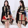 Luxury Brand Plaid Cashmere Winter Woman Poncho Scarf Female Oversized Blanket Wrap Wool Cape Women Pashmina Shawls and Scarves
