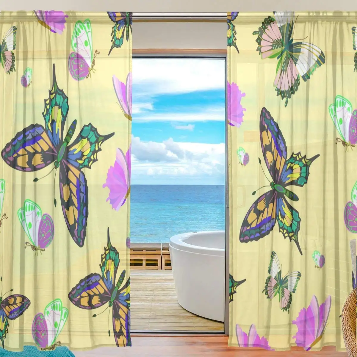 Bedding Linen Home Textiles Vantaso Sheer Curtains 84 Inch Long