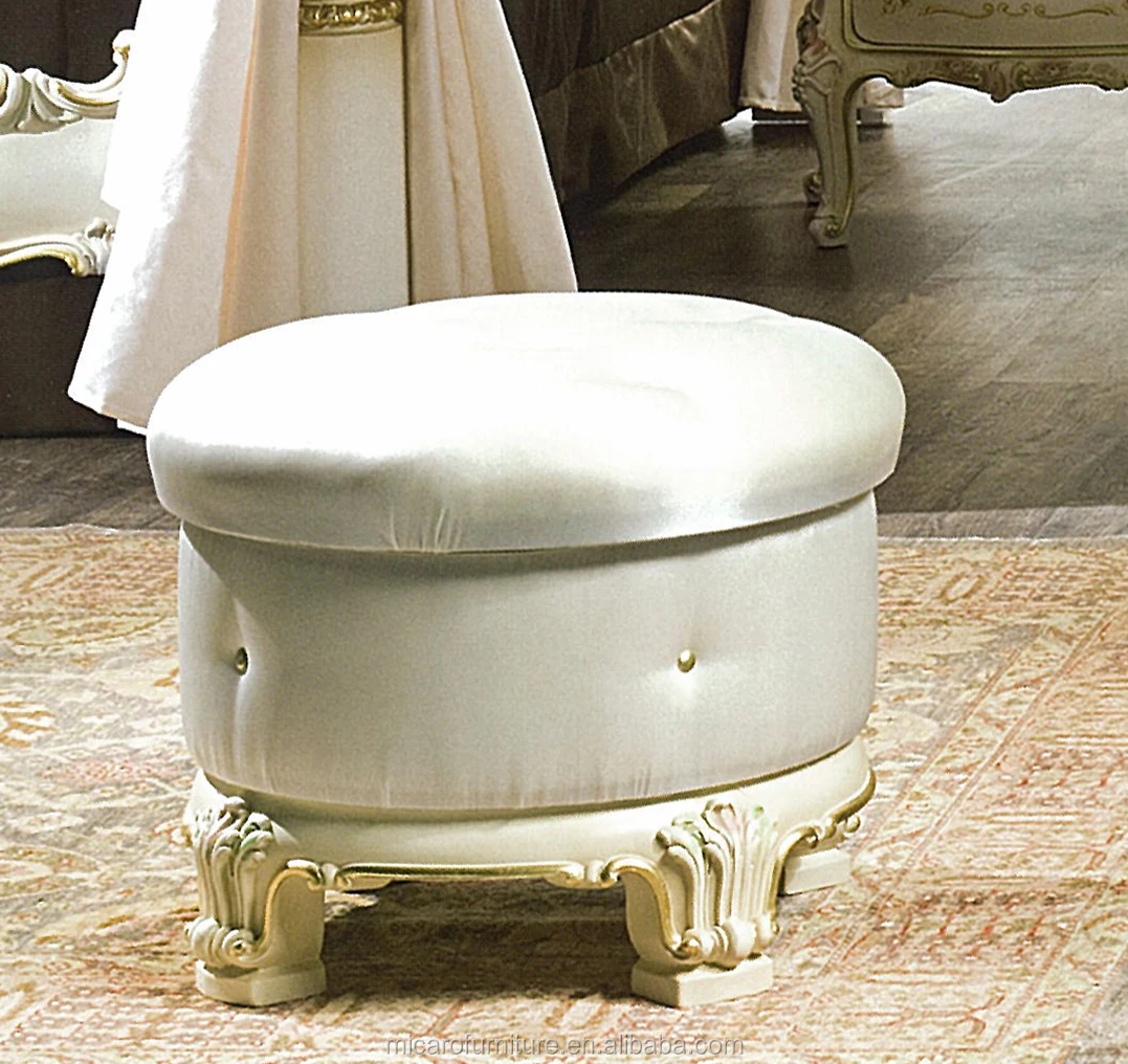 Antique French Provincial Carved Elegant Cream Color Bed Set Bedroom