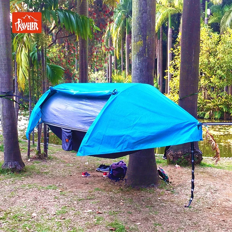 

Anti-mosquito Hammock with and Rainfly Cover, Army green;orange and customized.