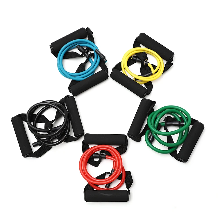 

Workout Tubes Training Bands Body Building Accessories Heavy Duty Exercise Resistance Band Set, Red,black,yellow,green,blue