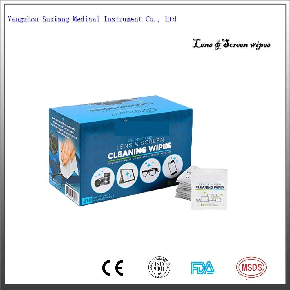 

Individually wrapped screen wipes pre-moistened glasses Cleaning wipes