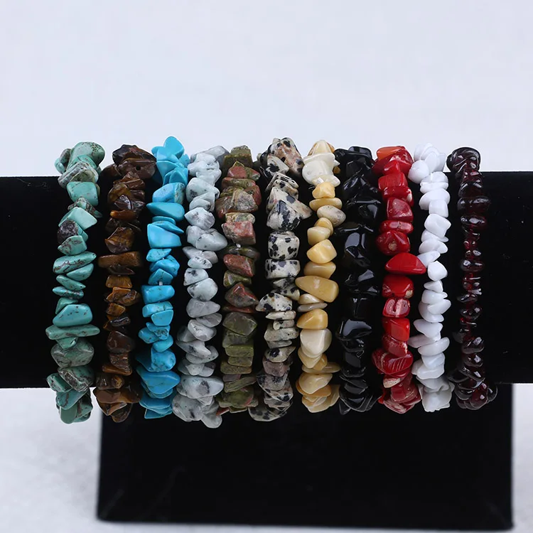 

Semi-precious Gemstone Chip Bead Stretch Bracelets