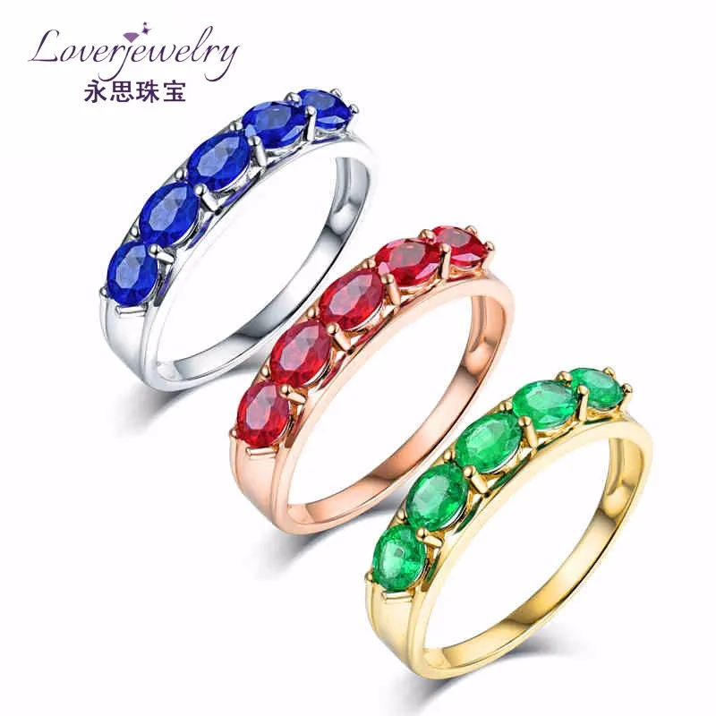 Womens 3x5 Emerald Design Cubic Zirconia Eternity Wedding Band