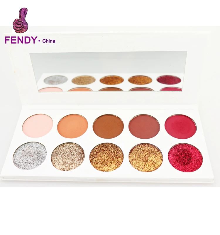 

Private Label Make Up Cosmetics 10 Color Pressed Glitter Eyeshadow Palette makeup palette