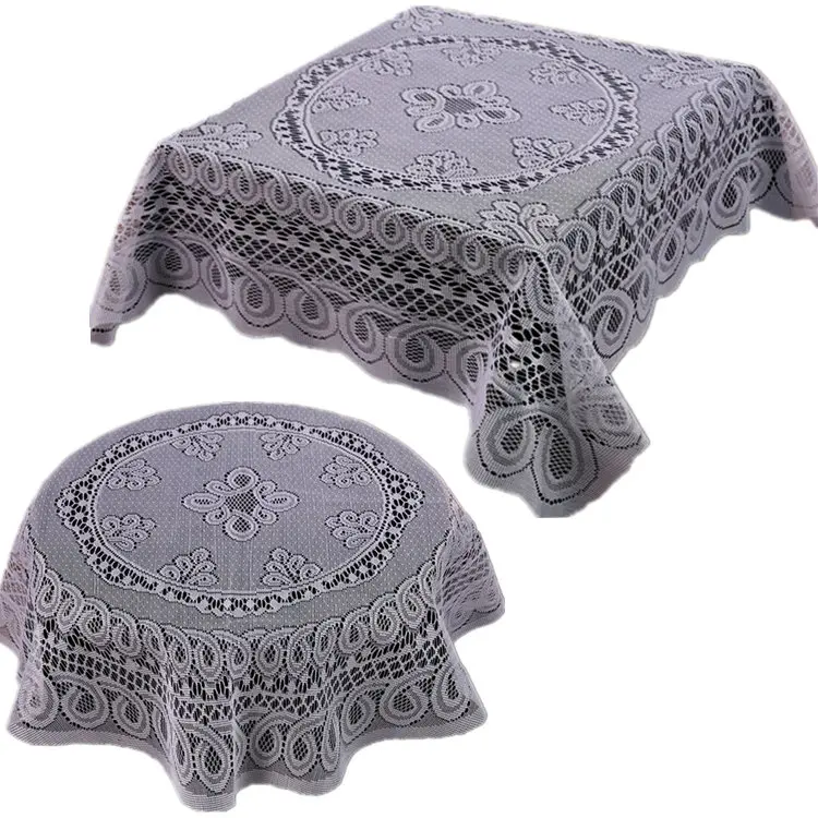 70" Crochet Lace Vinyl Tablecloth Wedding Table Linens Wholesale Supply SALE 