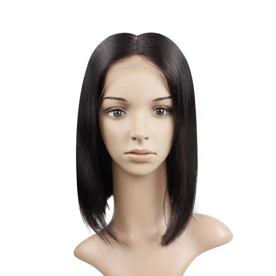 

8 inch short bob wig cut brazilian human hair lace front wig
