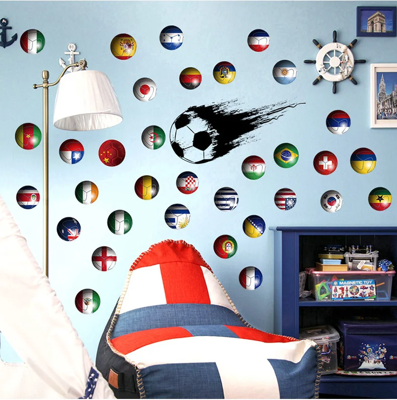 Venta al por mayor pegatinas de futbol para pared-Compre online los