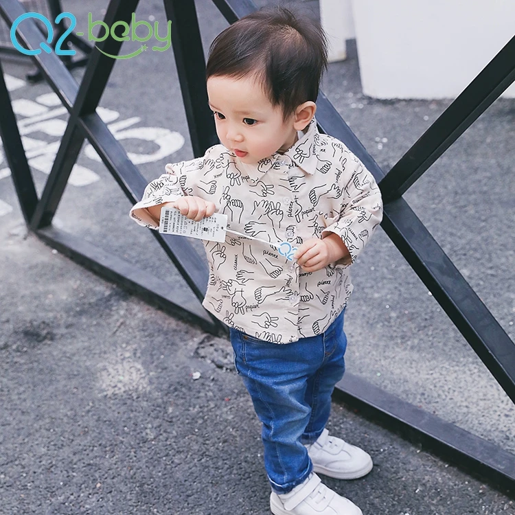 
Custom made high quality single breasted baby shirt cartoon printed t-shirts 1832 