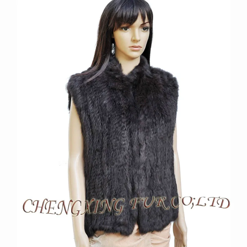 

CX-G-B-99A Cheap Fur Vest Women Knit Rabbit Fur Fashion Vest