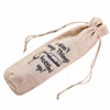 High Quality Eco Friendly Natural Jute Color Jute Wine Bag Hessian Long Pouch