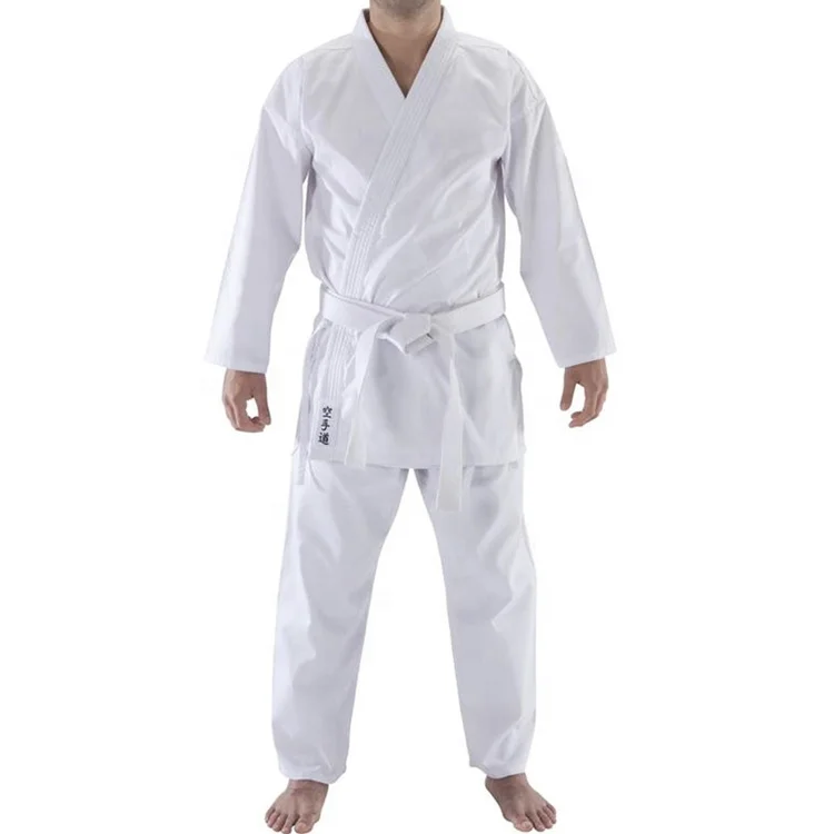 

Sale high quality polyester / cotton kids gi training karate uniform, White,black,red,blue