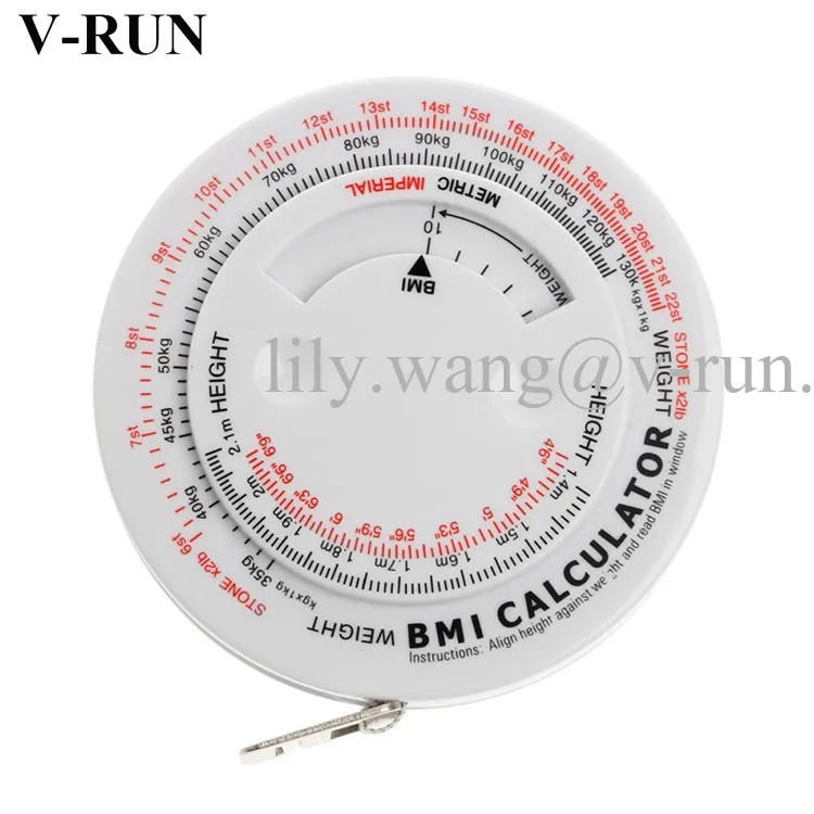 cuigu Index Retractable Tape  calcolatrice 150 cm  BMI Body Mass Index Retractable Metro a nastro dieta dimagrante
