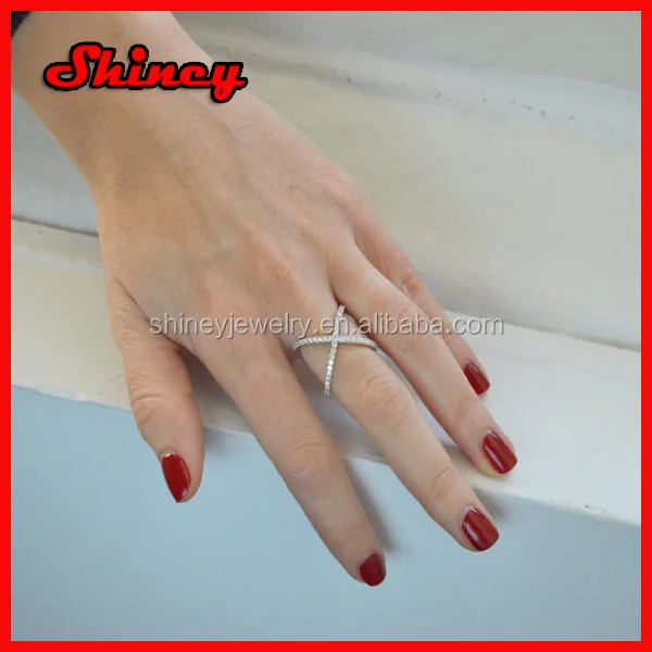 925 sterling silver high quality thin circle chain full finger knuckle ring