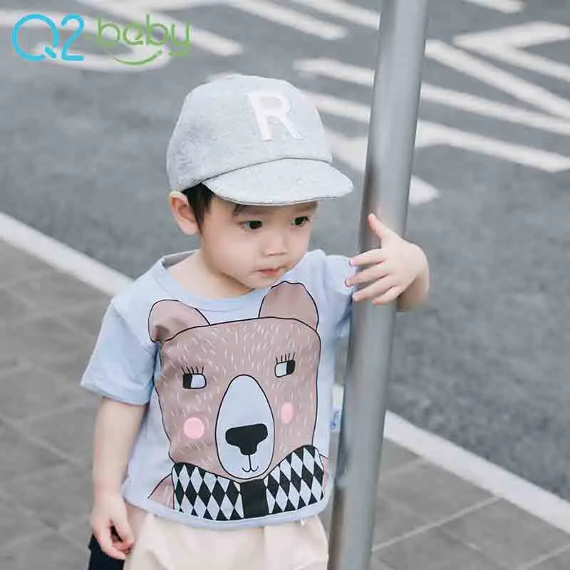 
Factory custom casual cotton cute animal pattern baby boy o-neck t-shirt 1956 