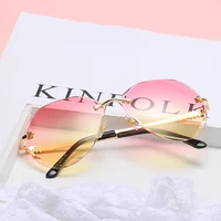 

New Arrival Beautiful Rimless Women Sunglasses 2019 Metal Oversized Vintage Sun Glasses