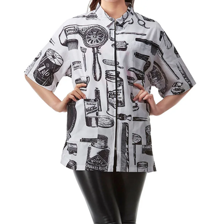 

Professional hair cutting cape barber cape salon barber jacket, White and black