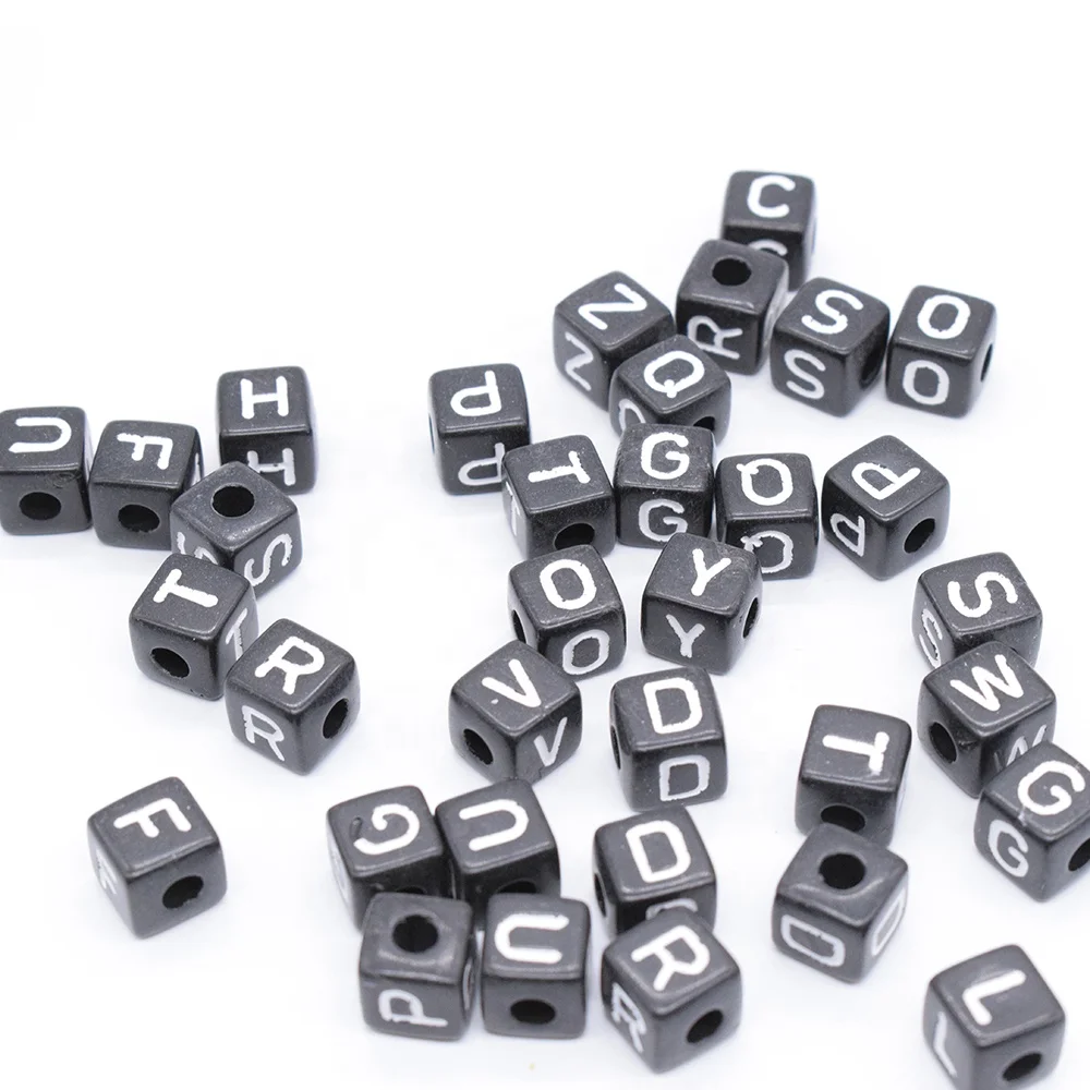 

Bulk Wholesale DIY Name Accessories Findings Acrylic Alphabet Cube Letter Beads