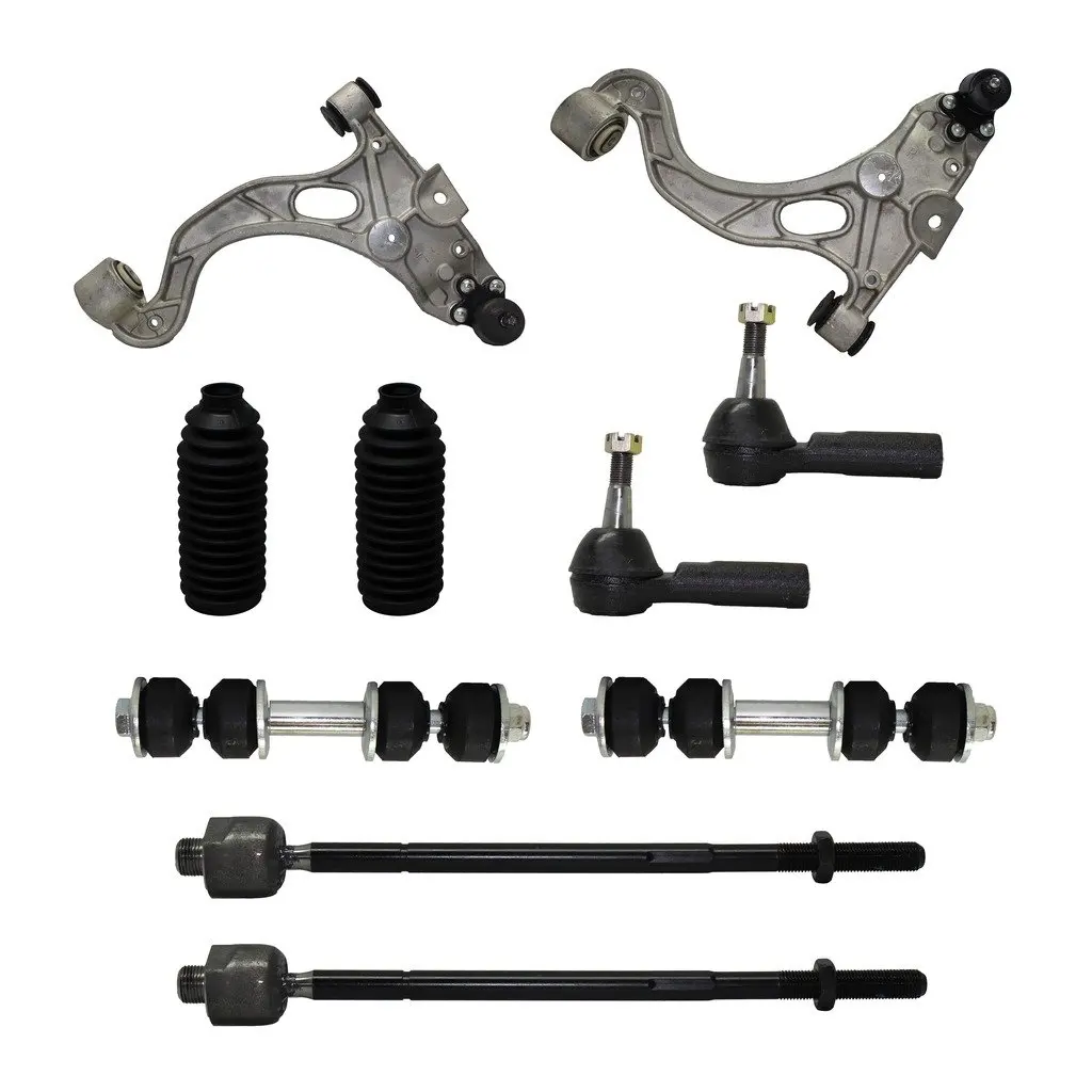 All Pair Detroit Axle 2 New 6-Piece Front Suspension Kit 4 Lower Ball Joints Outer and Inner Tie Rod 